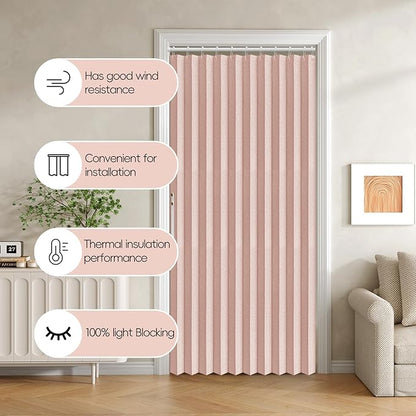 100% Blackout Fabric Folding Door Curtain with Magnetic Closure - Accordion Style for Sliding Doors, Closets,Wardrobe and Temporary Door Solutions Doorway Curtains（W42 x L78, Pink，1 Panel）