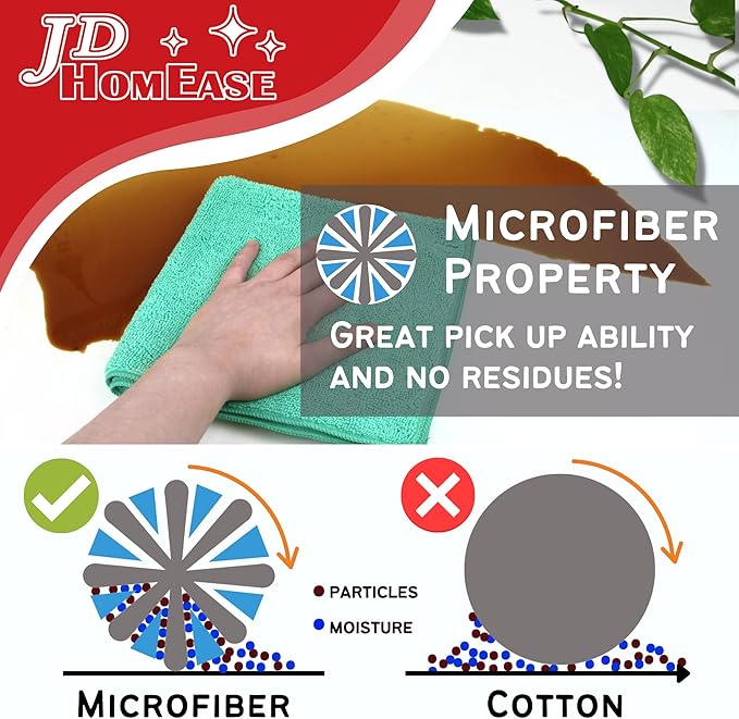 Microfiber Cleaning Cloths,12 Pack, 16"x16", All-Purpose, Softer, Highly Absorbent, Lint-Free, Reusable, Washable Pro Towels, Black, for House, Kitchen, Bathroom, Car, Office