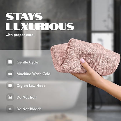 White Classic Pink Hand Towels for Bathroom [6 Pack] Cotton Hand Towel Bulk for Gym, Kitchen and Spa, 16x27 Inches Soft Highly Absorbent Quick Dry Terry Salon Towels
