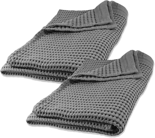 GILDEN TREE Waffle Bath Sheet Quick Dry Towel, Thin Luxury Bath Towels, 40x80 Large Bath Towels 2 Pack Bath Sheets, Modern Style (Slate)