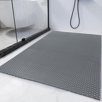 HOMBYS 35 x 24 Extra Large Shower Mat for Shower Stall Tub, Non Slip Bath Mat Bathroom Accessories, PVC Mats for Shower and Bathroom, Quick Drying, (Gray, 35"x24")
