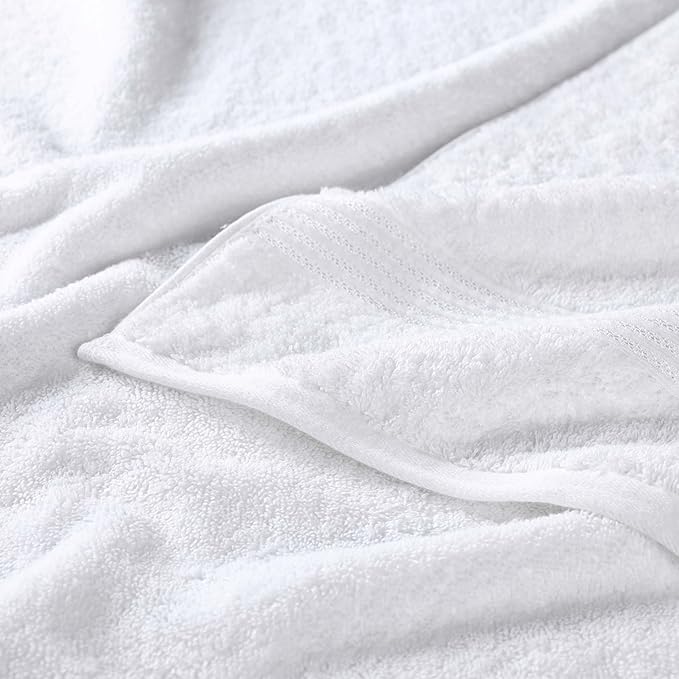 Superior Egyptian Cotton 2-Piece Bath Sheet Towel Set, Oversized Body Towels for Adults and Kids, Large Towel for Bath, Shower, Guest Bathroom, Spa, Gym, Resort, Essentials, Airbnb, White