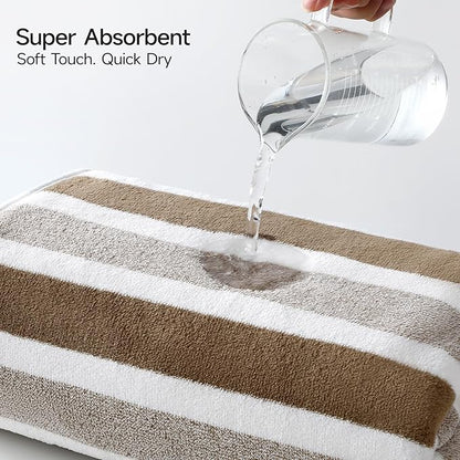 REDKISS Ultra Soft Bath Towel Sets 6-Piece 35"x70" | 100% Microfiber Highly Absorbent & Quick Dry | Brown Towels for Bathroom, Spa, Gym | 2 Bath Sheets, 2 Hand, 2 Washcloths
