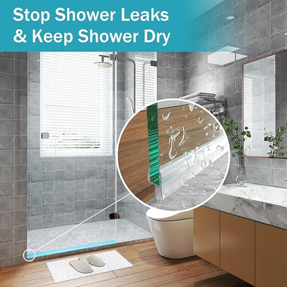 Shower Door Seal, 4 PCS 3/8" X 36" Glass Door Bottom Seal, Ultra Clear Frameless Shower Doors Strip, Stop Shower Leaks and Create a Water Barrier for 3/8 Inch (10mm) Glass