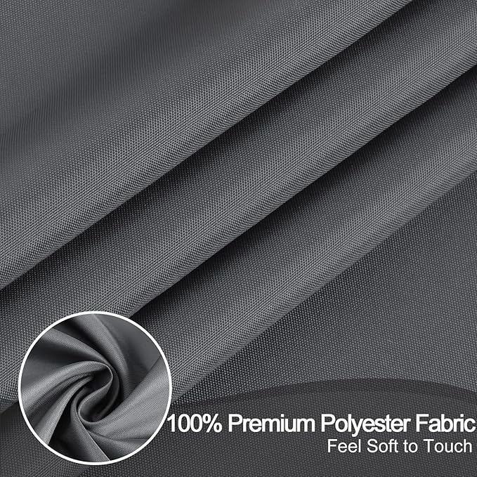 AooHome Fabric Shower Curtain 54 Width x 72 Height Inch, Solid Color Bath Curtain with Hooks for Hotel, Water Repellent, Dark Grey