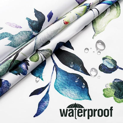 Gibelle Spring Floral Shower Curtain for Bathroom, Watercolor Green Eucalyptus Leaves Plant Shower Curtain Set, Washable Polyester Fabric 72x72 Inch
