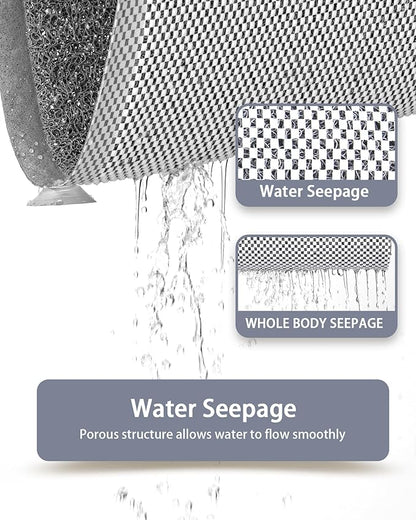 Mecko Non-Slip Shower Mat, Anti-Slip Bath Mat with Suction Cups – Quick-Drying Loofah Texture for Tub with for Indoor and Outdoor Use, Bathtubs and Wet Areas (Grey, 16"x40")