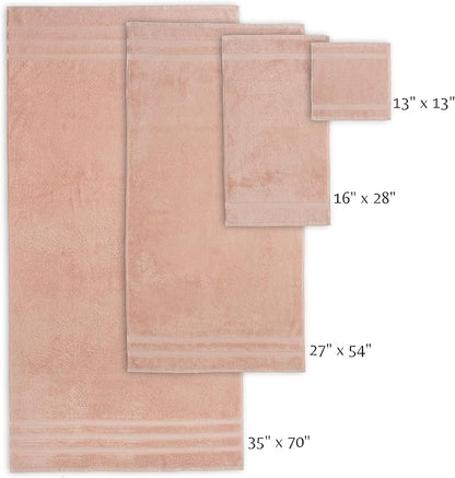 SOFE H&L | Olea Luxury Cotton Turkish Bath Towels Set of 4 Blush | Premium, Soft, Durable, Absorbent | Hotel Quality Plush Towels and Thick Towel Sets