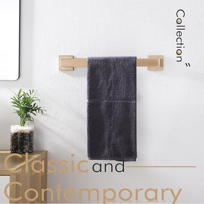 KOKOSIRI 16-Inch Towel Bar for Bathroom Wall Kitchen Towels Holder Wall Mount SUS304 Stainless Steel Towel Rack, Champagne Bronze B4003CPG-L16