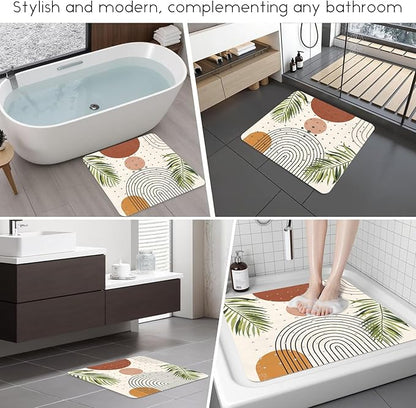 Bathtub Mat Non Slip, Bohemia Square Bath tub Mat Shower Floor Mat with Suction Cups for Adults Kids Elderly 21 X 21 Inch