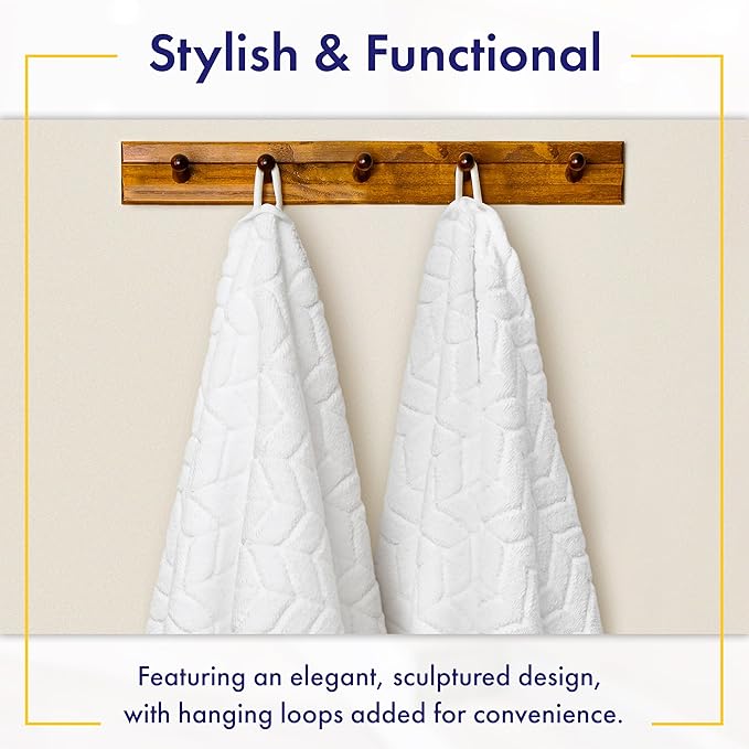Ultra Soft & Stylish 700 GSM Luxury Hand Towel Set (6 Pieces - 30 x 16 in.) - 100% Zero-Twist, Long-Staple Cotton - Remarkably Absorbent (Eucalyptus Green)