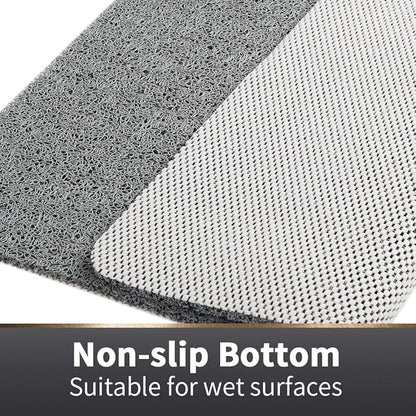 Asvin Soft Textured Bath, Shower, Tub Mat, 47x16 Inch, Phthalate Free, Non Slip Comfort Bathtub Mats with Drain, PVC Loofah Bathroom Mats for Wet Areas, Quick Drying