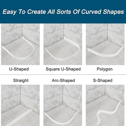 uxcell 78 Inch Collapsible Shower Barrier Stopper Water Splash Guard Blocker 79"Lx0.8"Wx0.5"H for Bathroom Kitchen Wet and Dry Separation, Clear