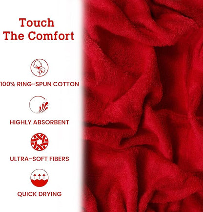 Casa Lino Face Towels & Body Wash Cloths for Showering - 100% Cotton Wash Cloths for Bathroom - Highly Absorbent & Quick Drying Washcloth Set - Cotton Washcloths 24 Pack (12" x 12") - (Red)