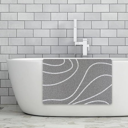 Square Shower Mat Non-Slip - 32x32 Inch Soft Comfort Bath Mat with Drainage Holes, PVC Loofah Massage Bathmat for Shower, Tub, Bathroom, Wet Areas, Quick Drying