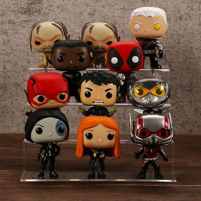 9 Inch Acrylic Shelf for Perfume Organizer in 3 Pack, 4 Tier Funko POP Shelves, Cologne Organizer Tiered Riser Display Stand, Acrylic Display for Decoration