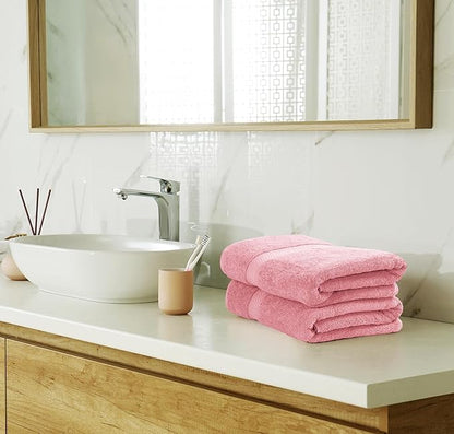 Utopia Towels 8 Piece Luxury Towel Set – Majestic Plush, Super Absorbent & Quicker-to-Dry, Thick 100% Ring Spun Cotton Towels for Bathroom, Spa & Hotel – 2 Bath, 2 Hand, 4 Washcloths, Dusty Pink