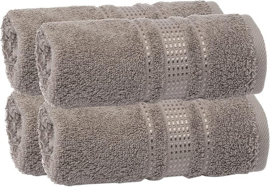 Melissa Linen - Fingertip Towels 4 Pack, 100% Turkish Cotton, Small Hand Towels for Body and Face, 12 x 18 in, Soft and Absorbent, Quick Dry, (Brown Fingertip Towels)