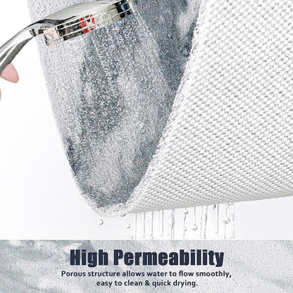 Shower Mat Non Slip - 32x32 Inch Soft Comfort Bath Mat with Drainage Holes, PVC Loofah Massage Bathmat for Shower, Tub, Bathroom, Wet Areas, Quick Drying