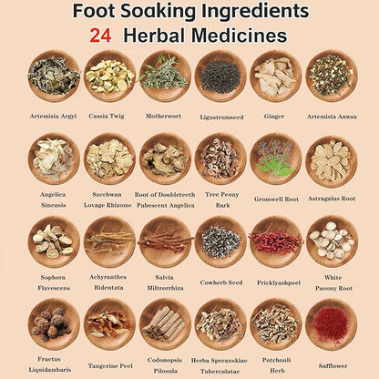 30 Bags Herbal Foot Soak,Foot Bath Herb,Foot Spa Bath Soak Foot Detox Soak to Remove Toxins,Relieve Fatigue & Dispel Cold and Remove Dampness 艾草排湿排寒泡脚包 900g(30 bags*30g) (Green A, 30.5x40.5CM)