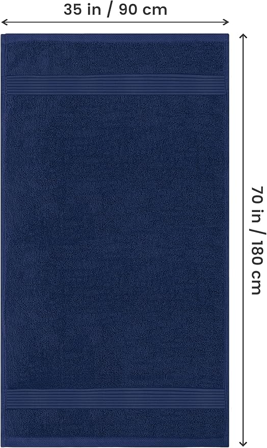Utopia Towels Extra Large Bath Sheets 2 Pack, 35 by 70 Inches,100% Cotton Highly Absorbent & Quick Dry Bath Towel for Adults, Super Soft Towel, Navy