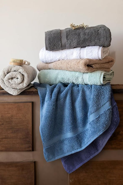 SALBAKOS 100% Turkish Cotton Hand Towel Set of 6 16x30 inch | Heirloom Quality | Hotel & Spa Collection | Soft, Absorbent, Long Lasting Hand Towels | Made in Turkey (Seafoam Green, 6 Hand Towels)