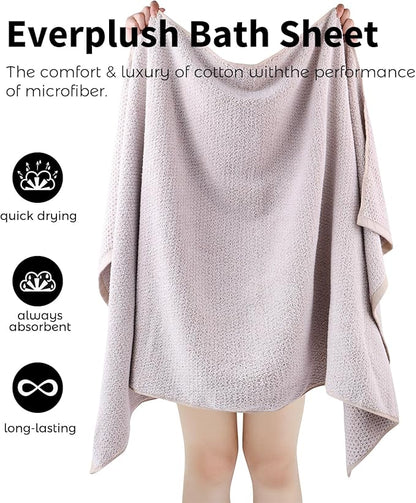 Everplush Diamond Collection Oversized Bath Towel – 1 Pieces, Super Soft & Highly Absorbent, Quick-Drying, Extra Large & Thick. Perfect for Bathroom, Pool, Swimming Use (Brown, 30" x 56" 1PK)