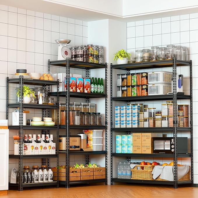 LEVELEVE 5-Tier Storage Shelving Unit, 2020 lbs Capacity, Heavy Duty Adjustable Metal Utility Shelf, 35" L x 16" W x 73" H for Garage, Kitchen, Pantry, Basement, Bathroom, Laundry, 3 Pack