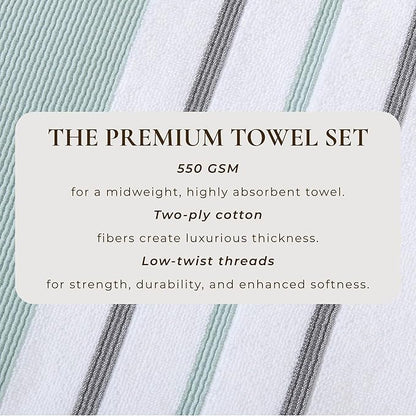 Great Bay Home Decorative Oversized Bath Sheet Set - Luxury Cotton 2 Pack 68x35 Extra Large Towels - Luxurious, Ultra-Soft, Durable Towels for Bathroom Decor (Eucalyptus/Grey)