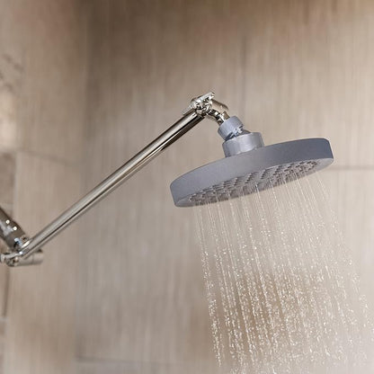 SparkPod Shower Head - High Pressure Rain - Premium Quality Luxury Design - 1-Min Install - Easy Clean Adjustable Replacement for Your Bathroom Shower Heads (Charcoal Grey, 6 Inch Round)