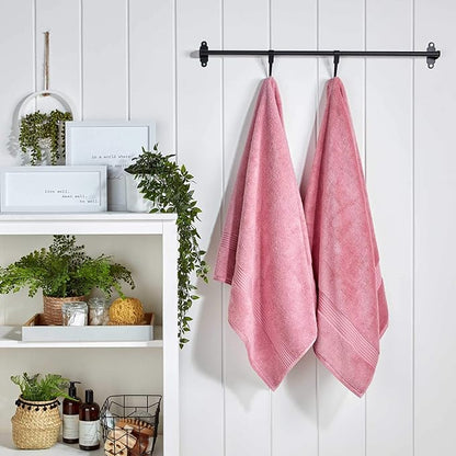 Christy Supreme Hygro 4 Piece Towel Set | Blush | 100% Luxury Supima Cotton | Ultra Soft | Super Absorbent | 650GSM | 2 Bath Sheets 2 Hand Towels