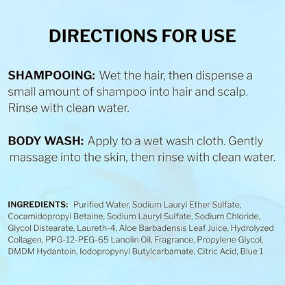 McKesson Body Wash and Shampoo [4 Count] - 1  Gallon Bulk Refill Full Body Wash with Aloe, Summer Rain Scent - Sensitive Skin & Hair 2‑in‑1