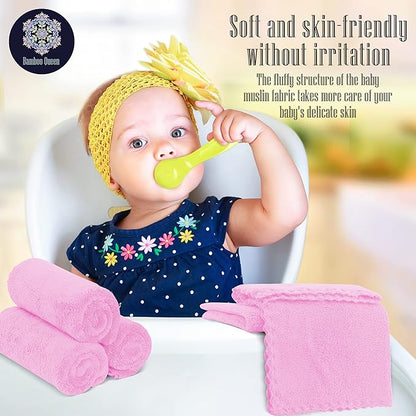 16 Pack Baby Washcloths - Luxury Coral Fleece - Extra Absorbent and Soft Wash Clothes for Newborns, Infants and Toddlers - Suitable for Sensitive Skin and New Born-Baby Shower-Frozen Berry,10x10 Inch
