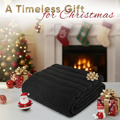 American Soft Linen 35x70 Jumbo Large Bath Towels, 600 GSM 100% Cotton Turkish Bath Sheet, Oversized Luxury Bath Towels for Bathroom Beach and Pool, Black