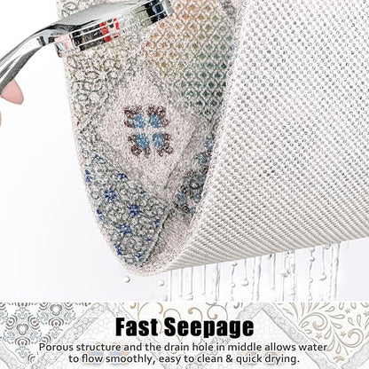 Square Shower Mat Non Slip: 31x31 Inch Extra Large Shower Floor Mat with Drain Hole in Middle - Soft PVC Loofah Bath Mat for Shower - Anti Slip Shower Stall Mat for Elderly and Kids