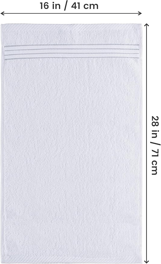 Utopia Towels 6 Piece Premium Hand Towels Set, 16 by 28 inches, 100% Ring Spun Cotton, Lightweight and Highly Absorbent Towels for Bathroom, Travel, Camp, Hotel, and Spa, White
