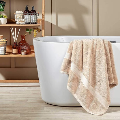 Christy Renaissance 6 Piece Beige Towel Set | 100% Egyptian Cotton | Luxury Bathroom Towels | Soft and Super Absorbent | 675 GSM | 2 Bath 2 Hand 2 Face | Driftwood