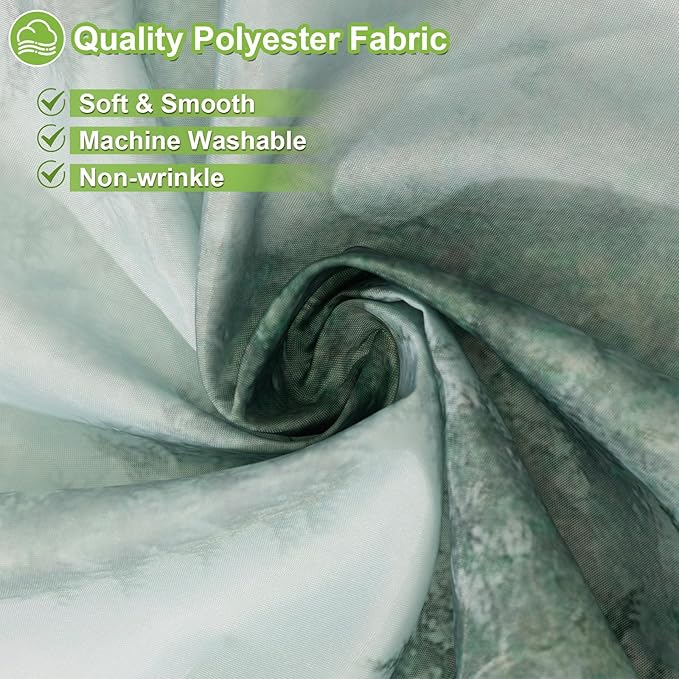 ORTIGIA Green Misty Forest Heavy Duty Shower Curtain for Bathroom, Nature Woodland Shower Curtain Set with Hooks, Decorative Pine Tree Fog Magic Bath Curtain for Home, 70x72
