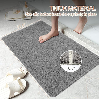 Joyhalo Bathtub Mat Non Slip, Bath Mat for Tub, Shower Mats for Inside Shower, 17x24 Inch, PVC Loofah Bathroom Mats for Wet Areas, Quick Drying, Grey