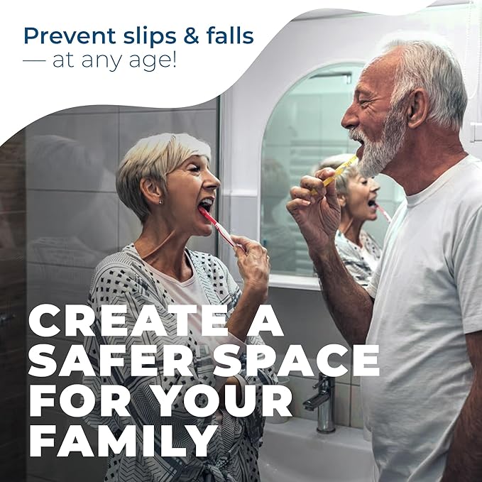 Anti-Slip Shower Stickers - Help Reduce Slipping in Bathtub & Shower, Blue Non-Slip Bath Strips, Strong Adhesive Bathtub Appliques Suitable for Homes with Kids, Adults & Seniors - 24 Pcs - Homergy