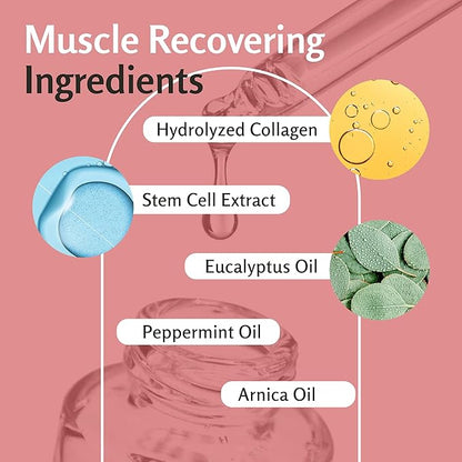 Arnica Sore Muscle Massage Oil with Collagen, Stem Cells, and Menthol, Anti-Cellulite Therapy for Full Body, Fast-Absorbing Multipurpose Treatment, 8 fl oz by M3 Naturals