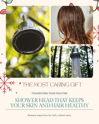 Filtered Showerhead – High Pressure, Reduces Chlorine, Heavy Metals & Microplastics – Hard Water Softener for Healthy Hair & Skin, Includes 25-Stage Filter, Easy Installation