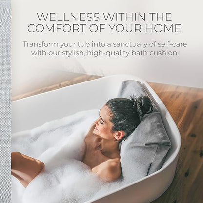 BADESOFA® Luxury Bath Pillow S - Ultra Comfortable & Quick-Drying Bath Back Pillow - Washable Full Body Bath Pillow for Bathtub - Therapeutic Head and Neck Support - Luxury Spa Cushion in Grey
