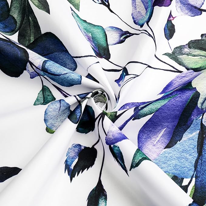 Gibelle Extra Long Shower Curtain 72 x 84, Green Eucalyptus Leaves Shower Curtain, Watercolor Floral Plant Bathroom Curtains Shower Set
