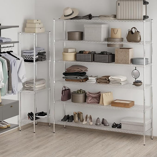 18" Deep x 72" Wide x 86" Height Wire Shelving Kit | 6-Tier | NSF Commercial Storage Rack Unit