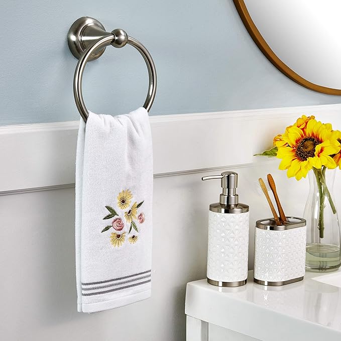 SKL Home by Saturday Knight Ltd. Tossed Flowers Hand Towel (2-Pack), White