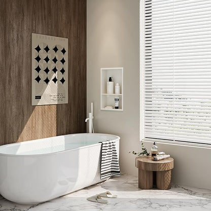 Stainless Steel Shower Niche 18" X 12", No Tile Needed Wall Niche Double Shelves, Recessed Shower Shelf for Bathroom Storage, Matte White