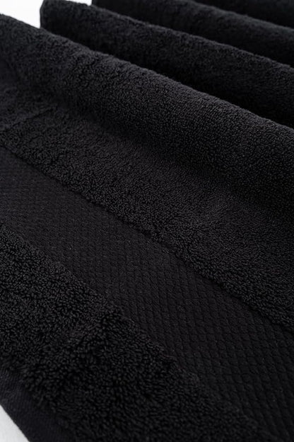 Hencely Luxury Hand Towel - Set of 2 (16x28 Inches) - Soft Turkish Cotton, Absorbent, Quick-Drying Face, Body, Kitchen, and Bathroom Towel (Hand Towels 2 Pack, Black)