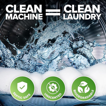 Renuv Heavy Duty Washing Machine Cleaner Descaler Tablets - for Front Load, Top Load Washer, HE (6 XL Tablets - 6 Months Supply)