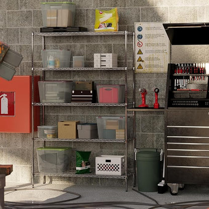 18" Deep x 54" Wide x 86" Height Wire Shelving Kit | 5-Tier | NSF Commercial Storage Rack Unit